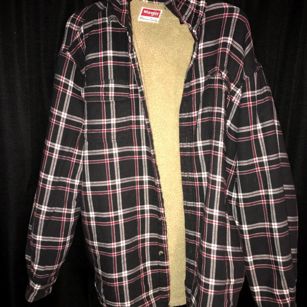wrangler furry plaid jacket